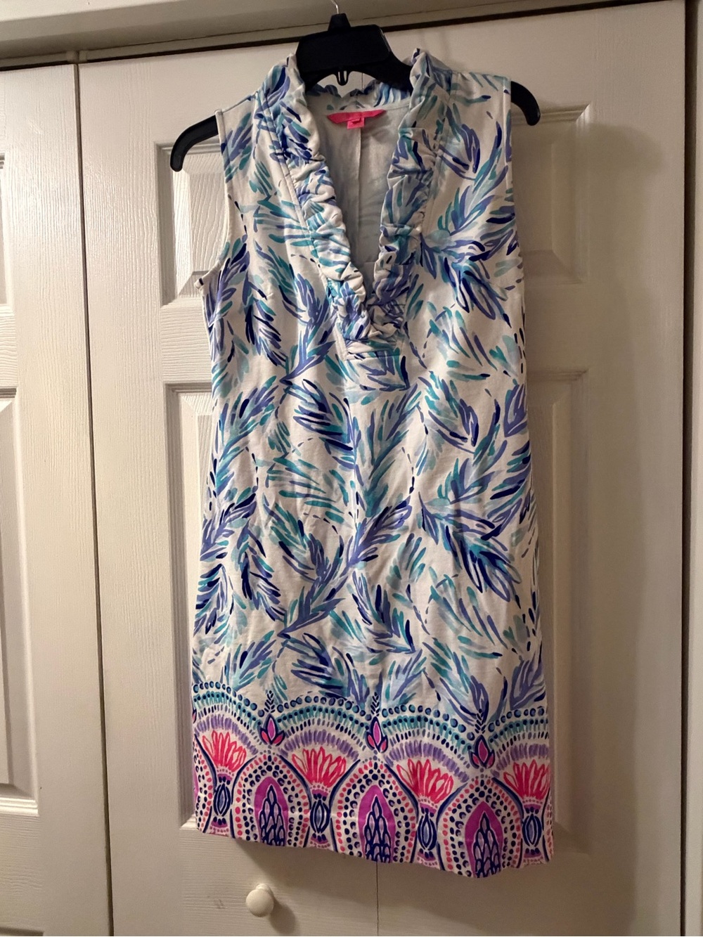 Lilly Pulitzer Tisbury Shift Dress Size S in Resort White Flock Together Print